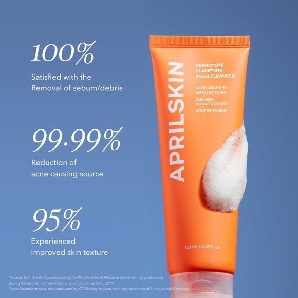 Aprilskin Carrotene Clarifying Foam Cleanser-Vegan,Cruelty Free! Korean Skincare - Picture 2 of 6